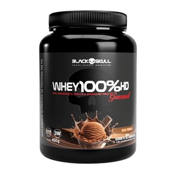 Whey Protein 100%HD Gourmet Black Skull Sorvete Chocolate 450g