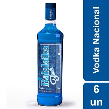 Vodka Balalaika Blueberry 1L Embalagem com 6 Unidades