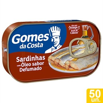 Sardinha Gomes da Costa em Óleo Sabor Defumado 125g - Embalagem com 50 Unidades