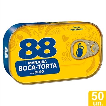 Sardinha/Manjuba 88 Boca Torta Óleo 125g - Embalagem com 50 Unidades