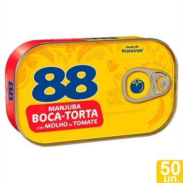 Sardinha/Manjuba 88 Boca Torta ao Molho de Tomate 125g - Embalagem com 50 Unidades