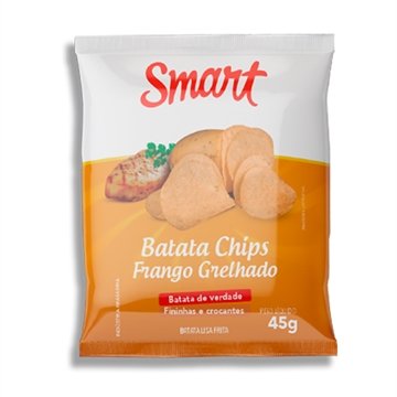 Batata Chips Lisa Smart Frango Grelhado 45g Embalagem com 20 Unidades