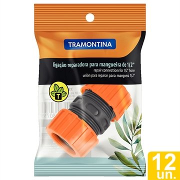 Ligação Reparadora Tramontina para Mangueira 1/2 Polegada - Embalagem com 12 Unidades