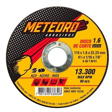 Disco De Corte Meteoro 4.1/2P 115X1,6X22,23 - Embalagem com 25 Unidades