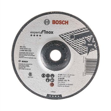 Disco Desbaste Bosch 7P 180X6,4X22,23mm Inox