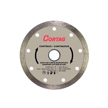 Disco Diamantado Cortag Continuo 9P 230mm x 25,4mm