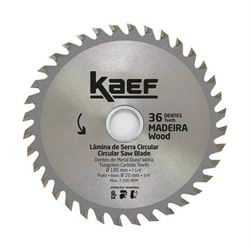 Disco Serra Circular Kaef 185mm 36 Dentes