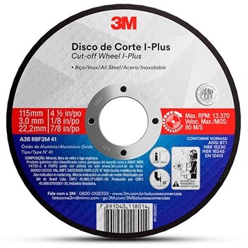 Disco Corte 3M IPlus 250x3.2x25.4mm Embalagem com 25 Unidades