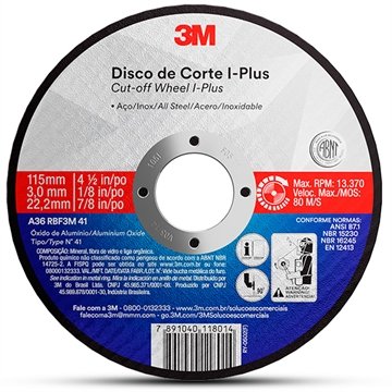 Disco Corte 3M IPlus 300x3.2x15.8mm Embalagem com 25 Unidades