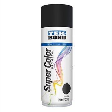Tinta Spray Tekbond Uso Geral Preto Fosco 350ml