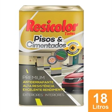 Tinta Piso Acetinado Resicolor Premium Amarelo Demarcação 18L