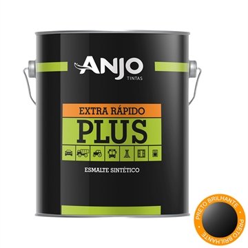 Tinta Anjo Esmalte Sintético Preto - Extra Rápido Plus 3,6 Litros