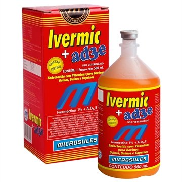 Ivermic + AD3E 1% Ivermectina Microsules Oleoso Injetável 500ml