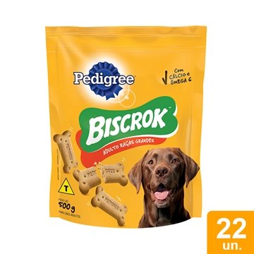 Biscoito Pedigree Biscrok Maxi para Cães 500g - Embalagem com 22 unidades