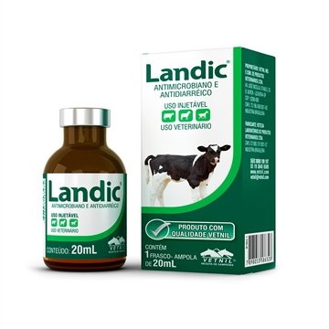 Landic Injetável Vetnil Antidiarreico para Ruminantes e Suínos 20ml