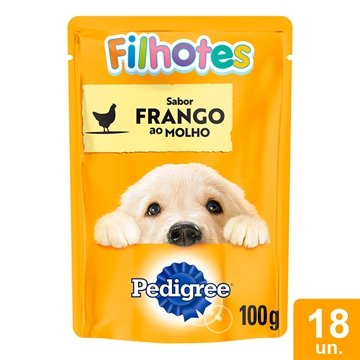 Ração Úmida para Cachorro Pedigree Premium Júnior Frango 100g - Embalagem com 18 Unidades