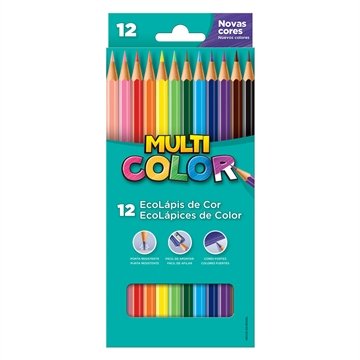 Lápis de Cor Multicolor Super 12 Cores - Embalagem com 12 Unidades