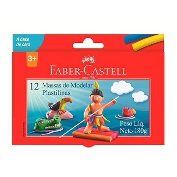 Massa de Modelar Faber Castell 12 Cores 180g - 6 Embalagens com 12 Unidades