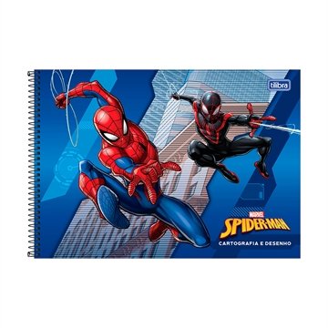 Caderno Espiral Tilibra Cartografia Capa Dura Sem Seda Spider Man 80 Folhas - Embalagem com 4 Unidades (Sortidos)
