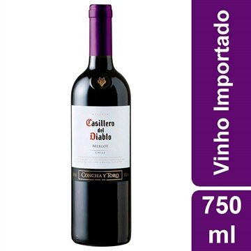 Vinho Chileno Casillero Del Diablo Merlot Tinto750ml