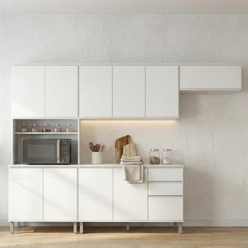 Cozinha Compacta Paneleiro Nina 4 Modulos Branco
