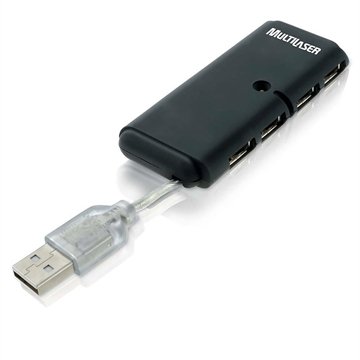 OLD Hub 4 Portas Multilaser Slim 2.0 Preto - AC064