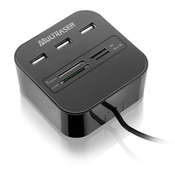 OLD Hub Multilaser Usb 3 Portas + Leitor De Cartão Universal 2.0 - AC121