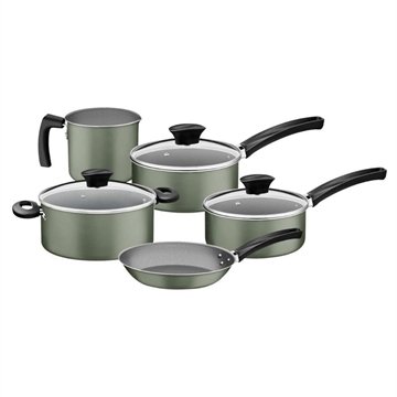 Jogo De Panelas Tramontina Michigan Em Alumínio Com Revestimento Starflon Max 5 Peças Verde Oliva