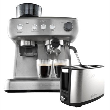 Kit Cafeteira Espresso Xpert Perfect Brew 2,8L Com Moedor E Torradeira Inox 220V Oster