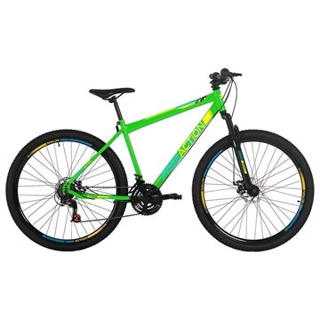 Bicicleta Flexus 2.0 Mountain Bike Aro 29 Quadro Aço 21V Free Action Verde Kawasaki