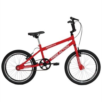 Bicicleta Sts Cross 1V Mountain Bike Aro 20 Quadro Aço V-Brake Vermelho Coke Free Action