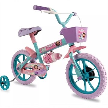 Bicicleta Infantil Casa Magica Da Gabby Aro 12 0,9M A 1,1M Freio A Tambor Rodas De Treinamento Verde