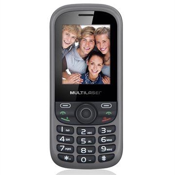 OLD Celular Multilaser Up Preto e Cinza com Trial Chip Tela 1,8 polegadas - P3274