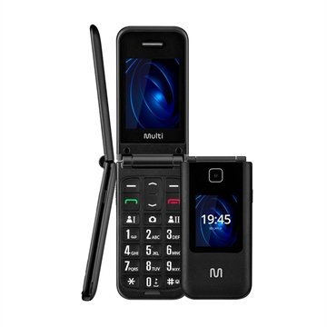 OLD Celular Multilaser Flip Vita Duo Dual Chip+ Botão SOS+RádioFM+MP3+Bluetooth-Preto - P9145