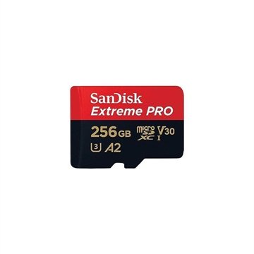 Cartao De Memoria 256Gb Micro Sdxc Sandisk Extreme Pro 200-140Mb/S C10,U3,V30,A2 Com Adaptador - Sdsqxcd-256G-Gn6ma.