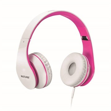 OLD Fone de Ouvido Multilaser com Microfone para Celular Branco e Rosa P2 - PH114
