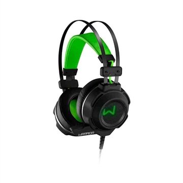 OLD Headset Gamer Warrior Swan USB+P2 Stereo Preto e Verde - PH225