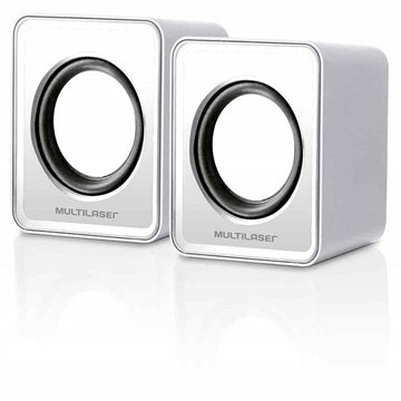OLD Caixa De Som Multilaser 2.0 Mini 3W Rms Usb Para Notebook Branco -