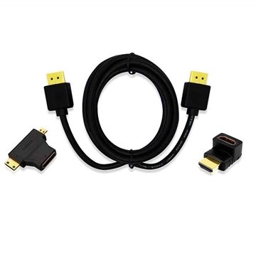 OLD Kit HDMI com Cabo 1.4 1,8M + Adaptador T + L - WI289