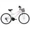 Bicicleta Adulta Caloi Aro 26 Ventura, Freios V-brake, 21 Marchas, Quadro de Aço com Cestinha e Branca