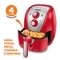 Fritadeira Air Fryer Mondial AFN-40-RI | 4 Litros, 1500W, Vermelho/Inox 110V