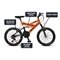 Bicicleta Infantil Colli GPS20 | Aro 20, 21 Marchas, Tamanho Quadro 14, Aço Carbono, Dupla  Suspensão, Laranja