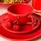 Aparelho de Jantar Chá Oxford Cerâmica Unni Red 20 peças