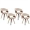 Kit 04 Cadeiras Decorativas para Escritorio Recepcao Ohana Fixa Linho Bege G56 - Gran Belo