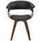 Kit 04 Cadeiras Decorativas para Escritorio Recepcao Ohana Fixa PU Sintetico Preto G56 - Gran Belo