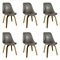 Kit 6 Cadeiras Decorativas Sala e Escritório SoftLine PU Sintético Cinza G56 - Gran Belo