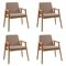 Kit 4 Cadeiras Decorativa Sala de Jantar Sidnei Linho Bege G17 - Gran Belo