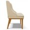 Cadeira Decorativa Sala de Jantar Base Fixa de Madeira Firenze PU Bege/Castanho G19 - Gran Belo