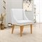 Cadeira Decorativa Sala de Jantar Base Fixa de Madeira Firenze PU Branco Fosco/Castanho