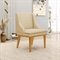 Cadeira Decorativa Sala de Jantar Base Fixa de Madeira Firenze Veludo Luxo OffWhite/Castanho